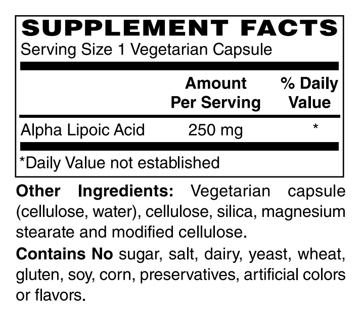 Alpha Lipoic Acid 250mg