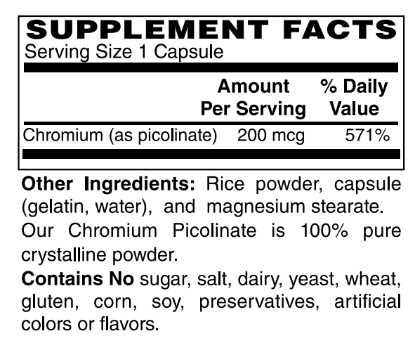 Chromium Picolinate 200mcg