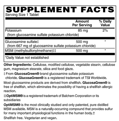 Glucosamine Sulfate & MSM (Shellfish Free)