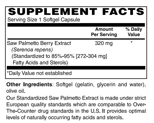 Saw Palmetto 320mg