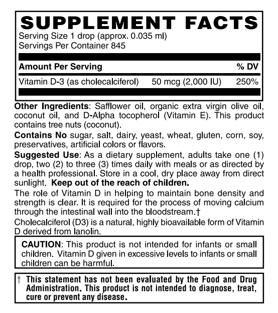 Vitamin D-3 Drops 50mcg (2,000IU)